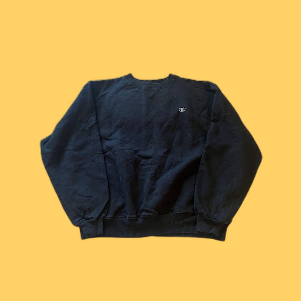 Vintage Champion Black Crewneck Sweatshirt Size XL